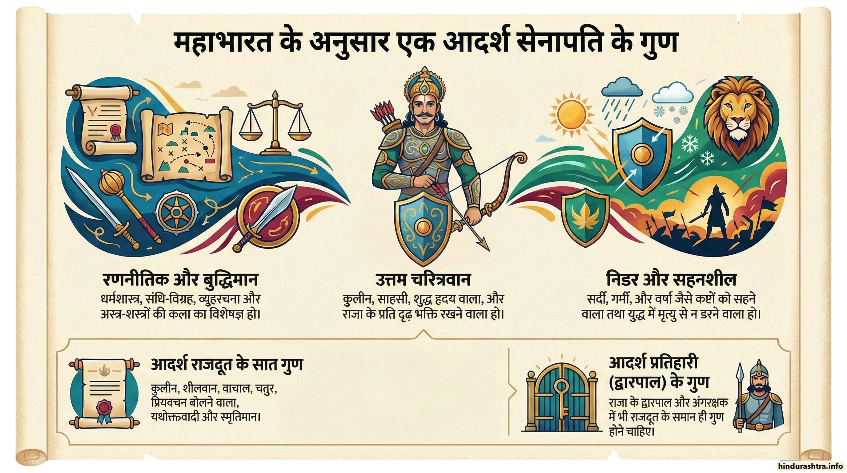 महाभारतके अनुसार एक आदर्श सेनापतिके गुण