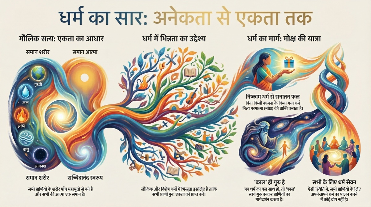 धर्म का सार - अनेकता से एकता