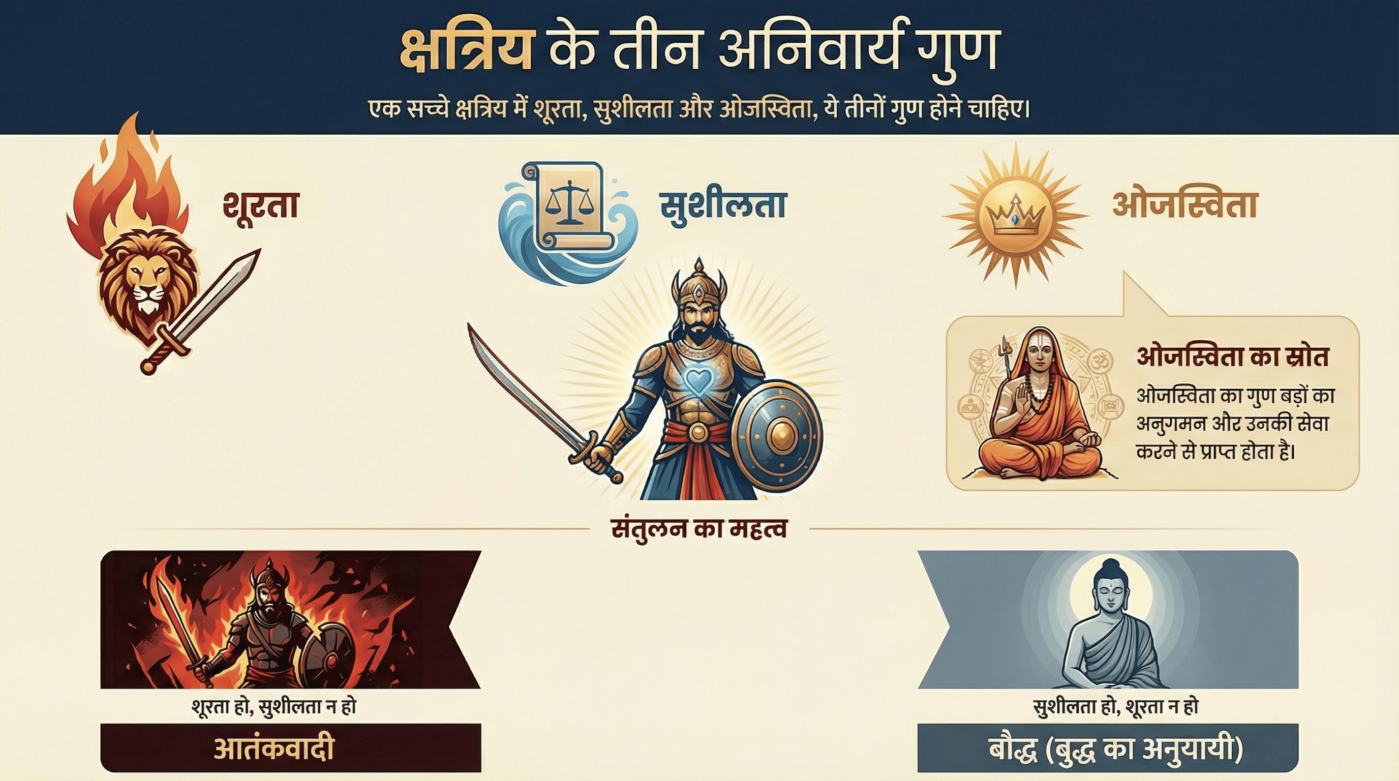 क्षत्रियोंके तीन गुण