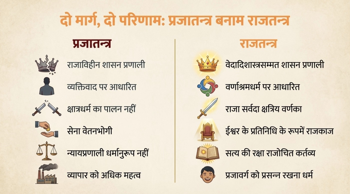 प्रजातन्त्र बनाम राजतन्त्र