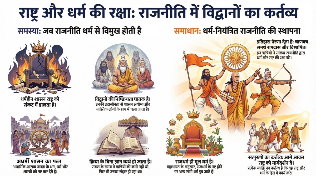 राष्ट्र और धर्मकी रक्षा: राजनीतिमें विद्वानोंका कर्त्तव्य