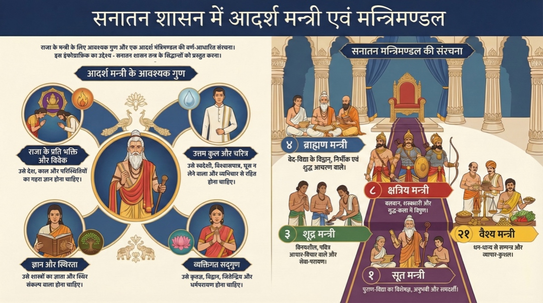 सनातन शासन में आदर्श मन्त्री और मन्त्रिमंडल