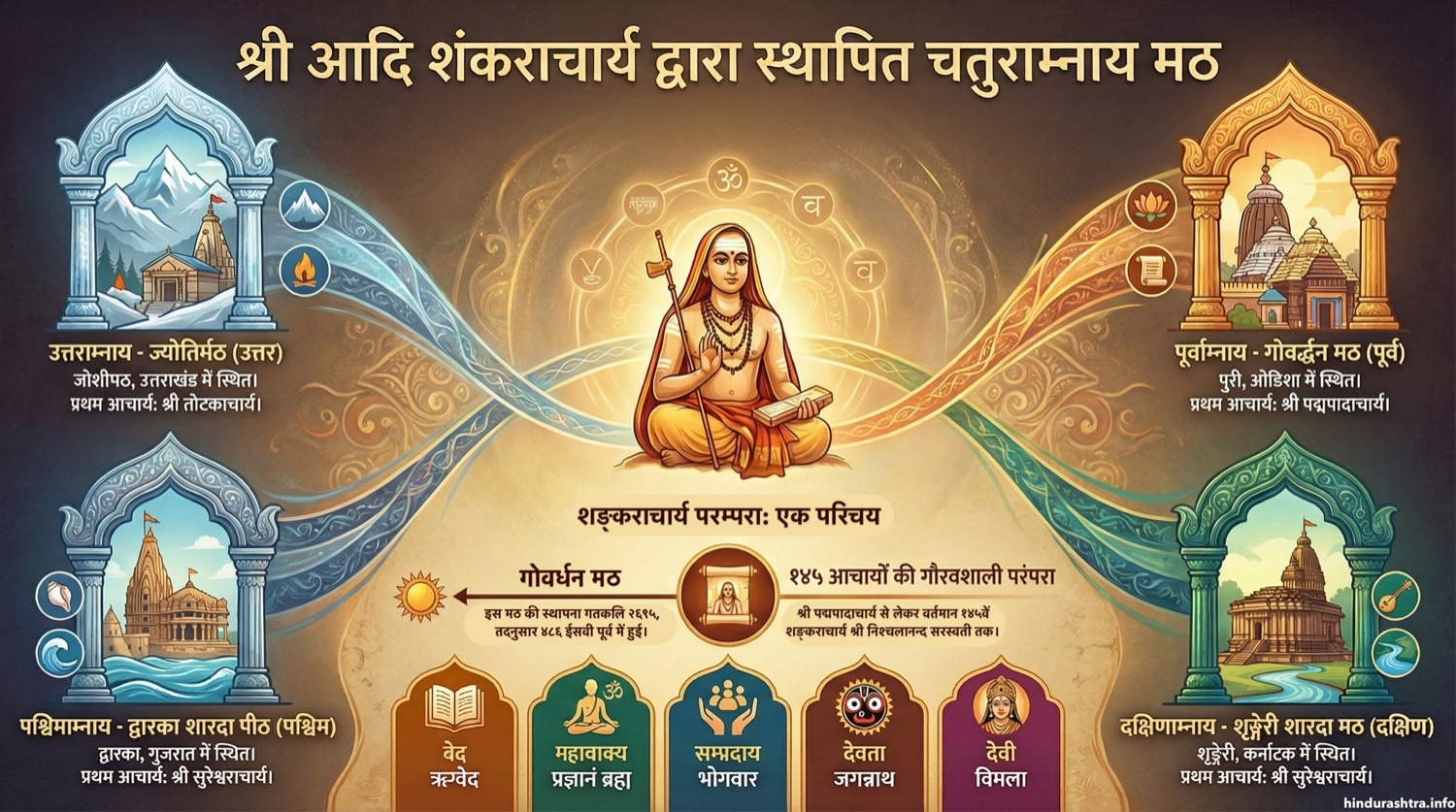 आदि शंकराचार्य द्वारा स्थापित चतुष्पीठ परम्परा