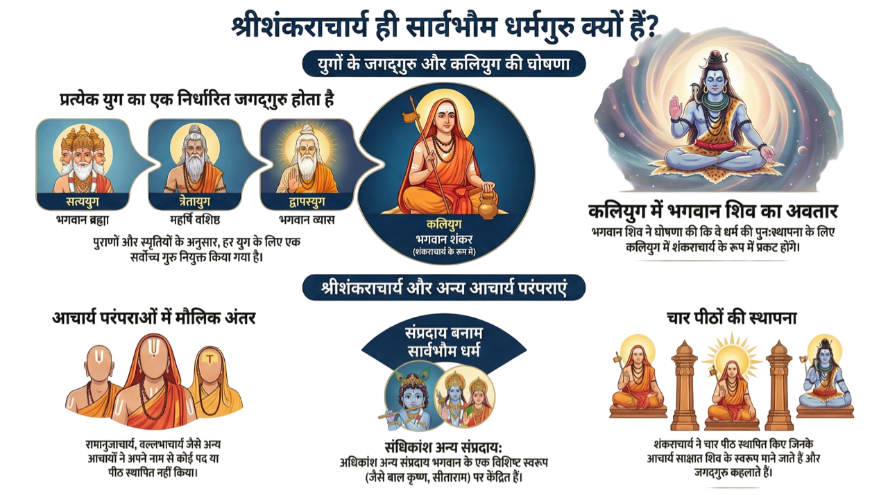 श्रीशङ्कराचार्य ही सार्वभौम धर्मगुरु
