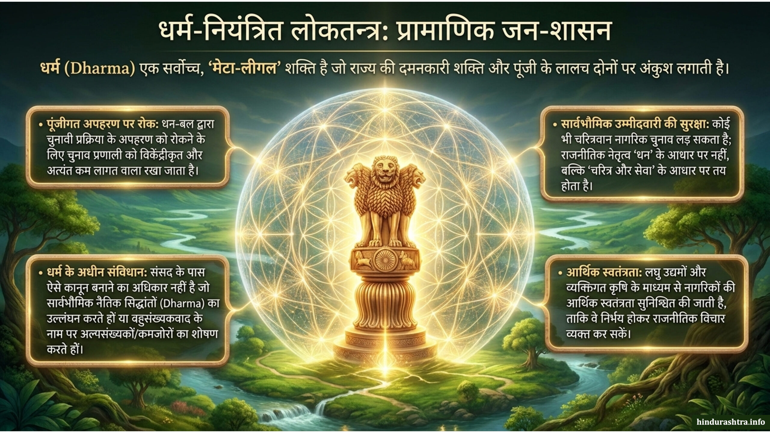 धर्म-नियन्त्रित-लोकतन्त्र-प्रामाणिक-जन-शासन